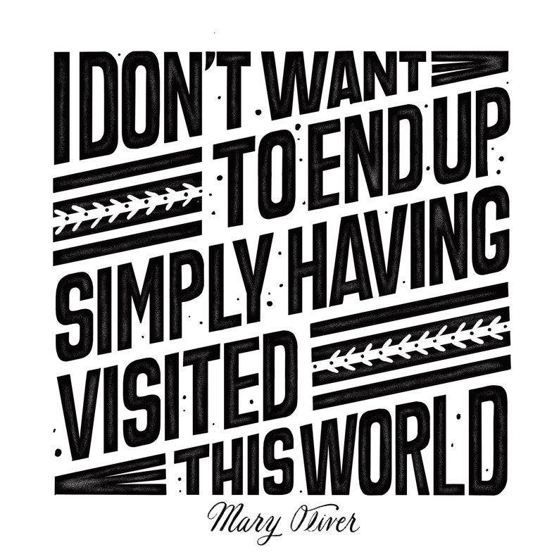 Black White Print, Inspirational Art, Gallery Wall Art, Mary Oliver