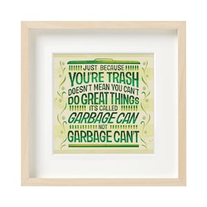 Trash Quote, Funny Quotes, Retro Type, Hand drawn printable, Best Friend Gift, Typography Poster, Colorful Wall Art, Funny Quote Wall Art,