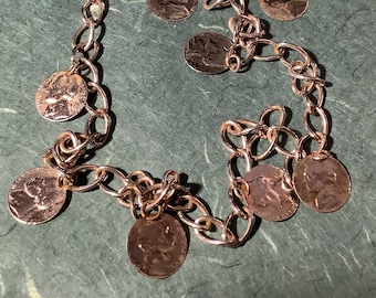 Vintage US Nickel Silver Tone Coin Necklace 30 inch