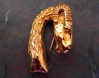 Les Bernard Neoclassical Rams Head Brooch