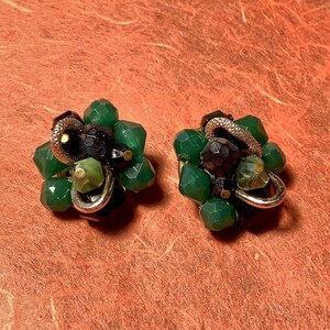 Vintage Wartime Germany Grüne Lucite Creolen Ohrclips