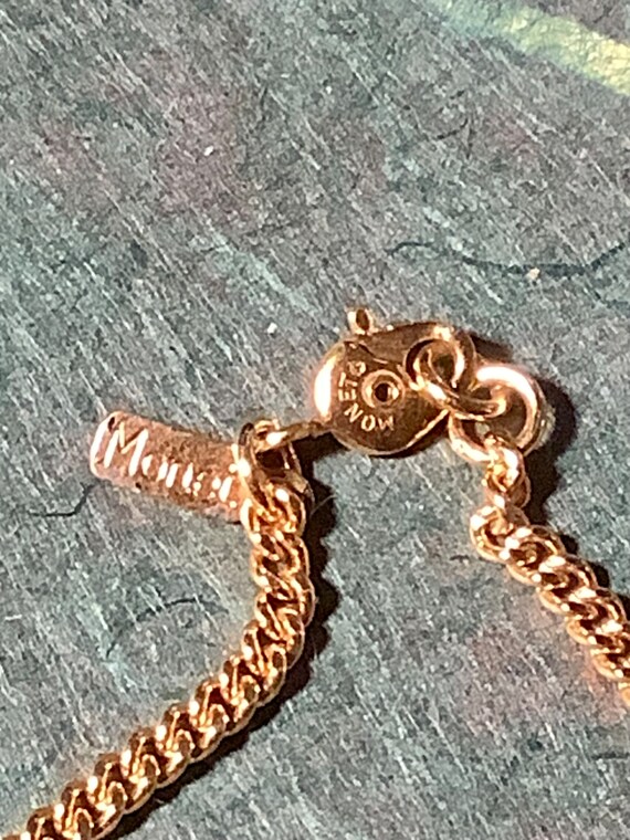 Monet Double Loop Heavy Gold Tone Chain Pendant N… - image 4