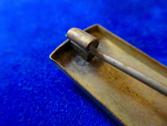 Edwardian Gold Wash Bar Pin Dual Pendant Brooch - image 7