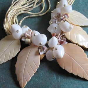 Chunky Carved Shell Statement Necklace