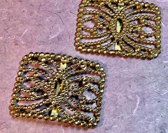Antique Riveted Cut Steel Shoe Buckle Set Made in France
