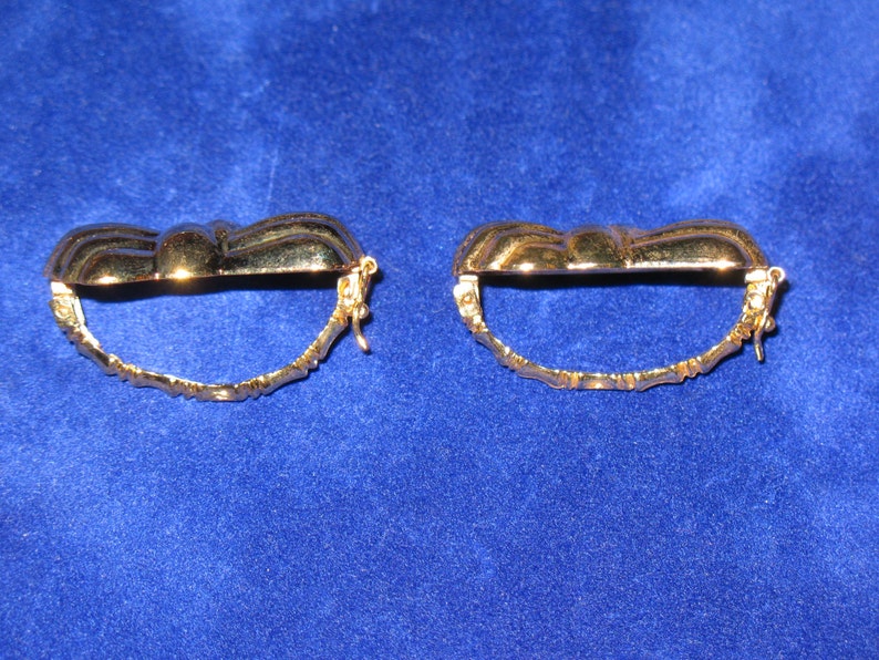 2 Pressed Metal Ribbon Necklace Shorteners Gold Tone Latch Clasp New Old Stock