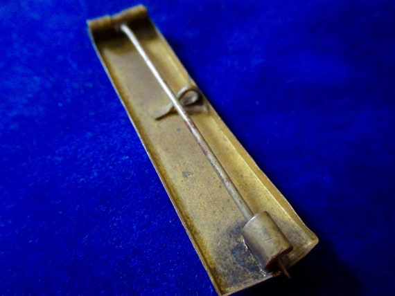 Edwardian Gold Wash Bar Pin Dual Pendant Brooch - image 6