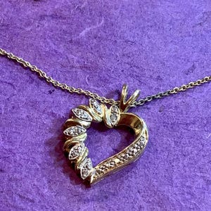 Gold and Silver Heart Pendant FAS Sterling 18 inch