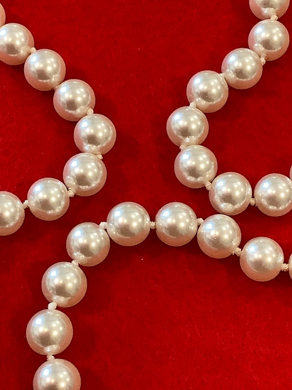 Lustrous Napier Individually Knotted  Pearl Neckl… - image 3