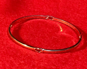 Monet Gold Tone Bangle Bracelet 2.5 inch