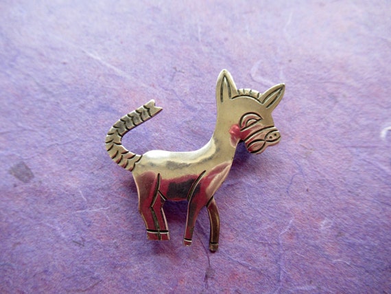 Taxco Sterling Donkey Brooch Signed 925 4.1g - image 5