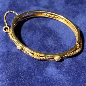 Freirich Hinged Floral Gold Tone Bracelet