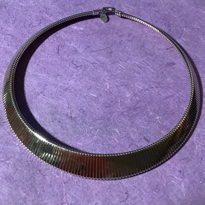 Omega Chain Silver Tone Collar Necklace signed Park Lane 18 inch