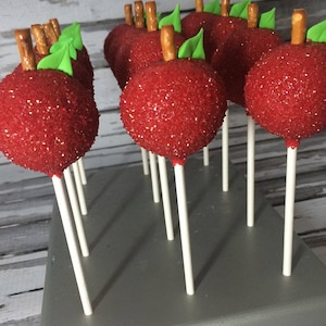 Apple Cake Pops Party Favors Candy Buffets Sweets Table Carnival Circus Back to School Birthday Teacher Pop Party Favor Farm An Apple a Day