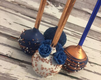 navy and rose gold burgundy 12 rose gold and navy blue wedding birthday party cake pop favors gold navy etsy navy and rose gold burgundy 12 rose gold and navy blue wedding birthday party cake pop favors gold navy etsy