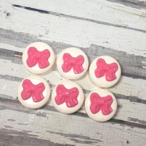 24 Mini Ores Pink Bows Chocolate Covered Oreo Valentines Oreos Roses Sweets Table Wedding Birthday Baby Shower Party Favors Treats