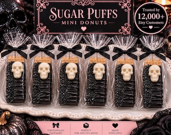 12 Halloween Skull Vanilla Wafers, Chocolate Covered Wafer Cookies, Gothic Halloween Treats, Spooky Party Favors, Death to My 20s/30s