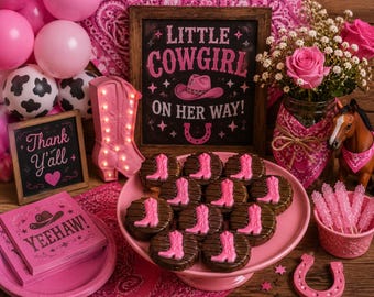 12 Pink Cowgirl Boot Chocolate Covered Oreos Western Birthday Baby Shower Rodeo Party Favors Cowgirl Treats Bachelorette Farm