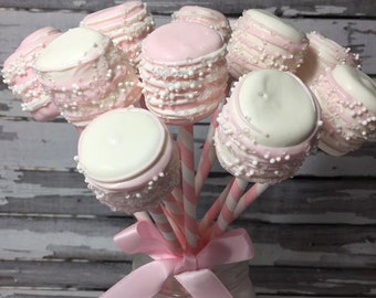 12 Chocolate Dipped Marshmallows First Birthday Party Baby Shower Favors Pink Princess Blush Pink Sweets Table Valentines Day Favors