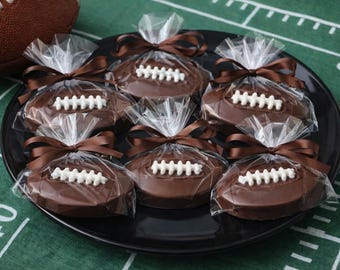 12 Football Themed Chocolate Oreos | Game Day Treats | Super Bowl Party Favors | Sports Dessert Table | Football Party Snacks