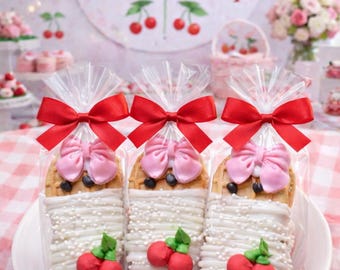 12 Cherry Nutter Butter Babies, Cherry Baby Shower Cookies, She’s the Cherry on Top Party Treats, Girl Baby Shower Dessert Favors