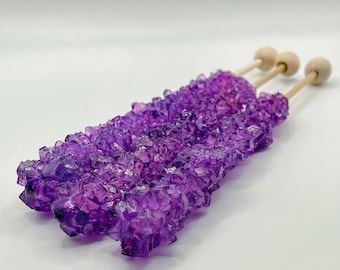 12 Royal Purple Rock Candy Sugar Sticks Grape Sweets Table Birthday Party Favors Wedding Baby Bridal Shower Corporate Event Gluten Free