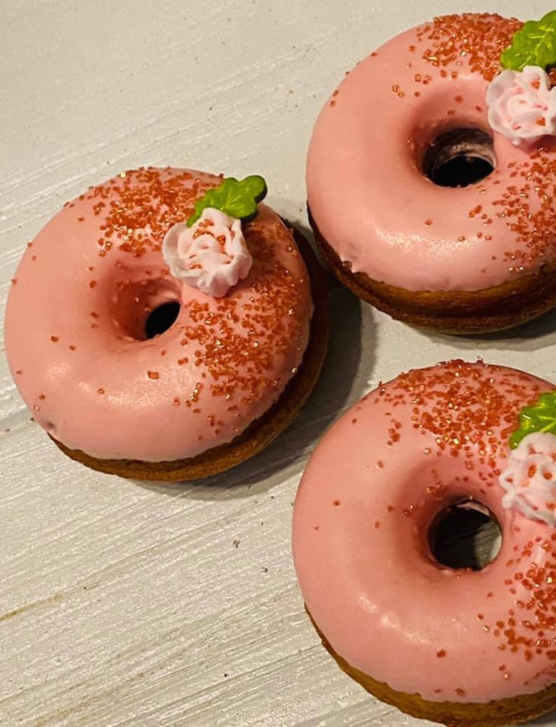 12 Pink Rose Gold Mini Donuts Doughnuts Wedding Baby Bridal Etsy