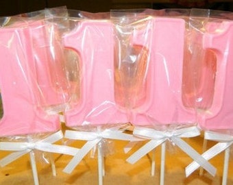 12 Number One 1 Chocolate Lollipop First Birthday Party Favors Sweets Table