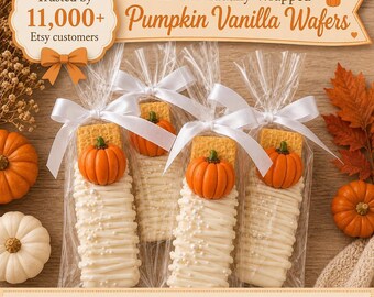 12 Little Pumpkin Vanilla Wafers, Baby Shower Treats, First Birthday Dessert Table, Orange  Pumpkin Party Favors