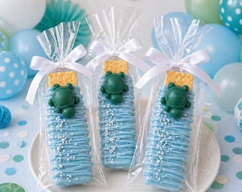 12 Turtle Baby Shower Cookies, Ocean Theme Vanilla Wafer Cookies, Under the Sea Party Favors, Beach Baby Shower Treats, Turtle Desserts