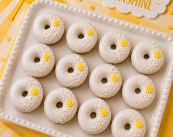 12 Sunshine Mini Donuts, You Are My Sunshine Baby Shower Favors, Ray of Sunshine Baby Shower Treats, Gender Neutral Baby Shower