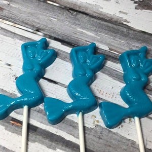 12 Mermaid Chocolate Lollipops Birthday Party Favor Sweets Table Candy Buffet Nautical Sea Party