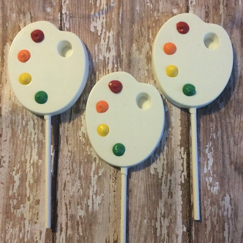 12 Painters Pallet Paint Artist Art Party Chocolate Lollipops Etsy