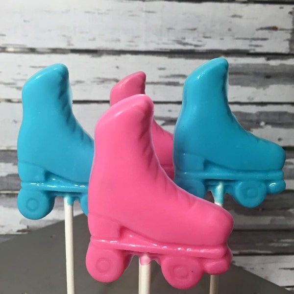 12 Roller Skate Skating 80s Party Chocolate Lollipop Birthday Party Favors Sweets Table