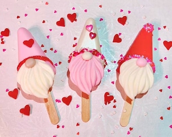 12 Valentines Day Gnome Cake Pops Baby Shower Zoo Party Garden Birthday Favor Sweets Table Cake Balls