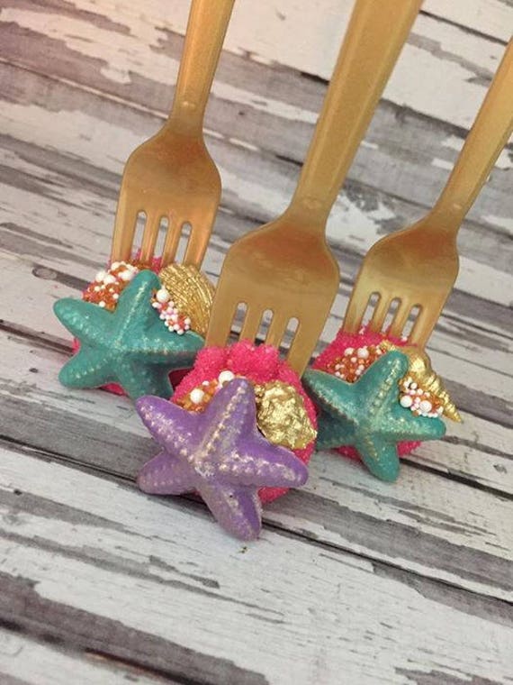 12 Gold Pink Purple Teal Sea Shell Cake Pops Bridal Baby | Etsy