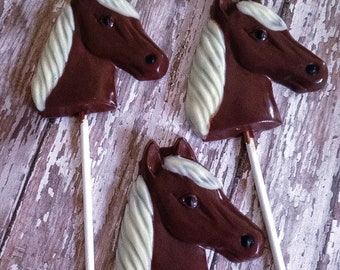 12 Chocolate Horse Lollipops Rodeo Farm Birthday Party Favors Pony