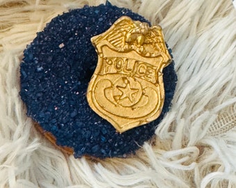 12 Gold Police Officer Badge Mini Donuts Doughnuts Wedding Baby Bridal Christmas New Years Sweets Table Candy Buffet Birthday Favors Treats
