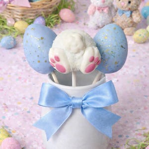 Bunny Bum Butt Eggs  Cake Pops Easter Peter Rabbit Theme Garden Party Sweets Table Candy Buffer Gardening Baby Shower Birthday Party Favors