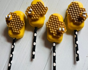 12 Bee Cakesicles Cake Pops  Birthday Part Baby Showed Favors Treats