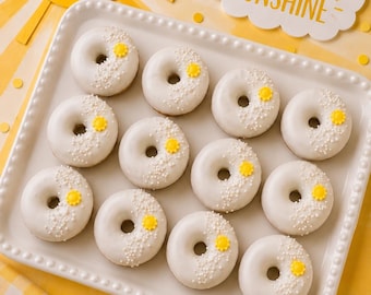 12 Sunshine Mini Donuts, You Are My Sunshine Baby Shower Favors, Ray of Sunshine Baby Shower Treats, Gender Neutral Baby Shower