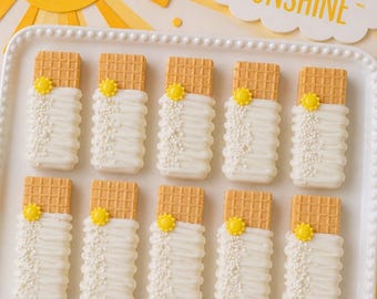 12 Ray of Sunshine Vanilla Wafers, You Are My Sunshine Baby Shower Favors, Sunshine Baby Shower Cookies, Gender Neutral Baby Shower Treats