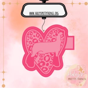 Show Lamb Heart & Cheetah Print Silicone Mold for Car Freshie