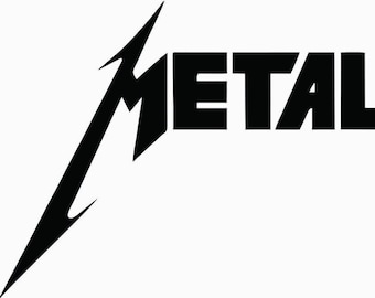 Dos (2) calcomanías de vinilo troqueladas con el logotipo de METALLICA de la banda de rock