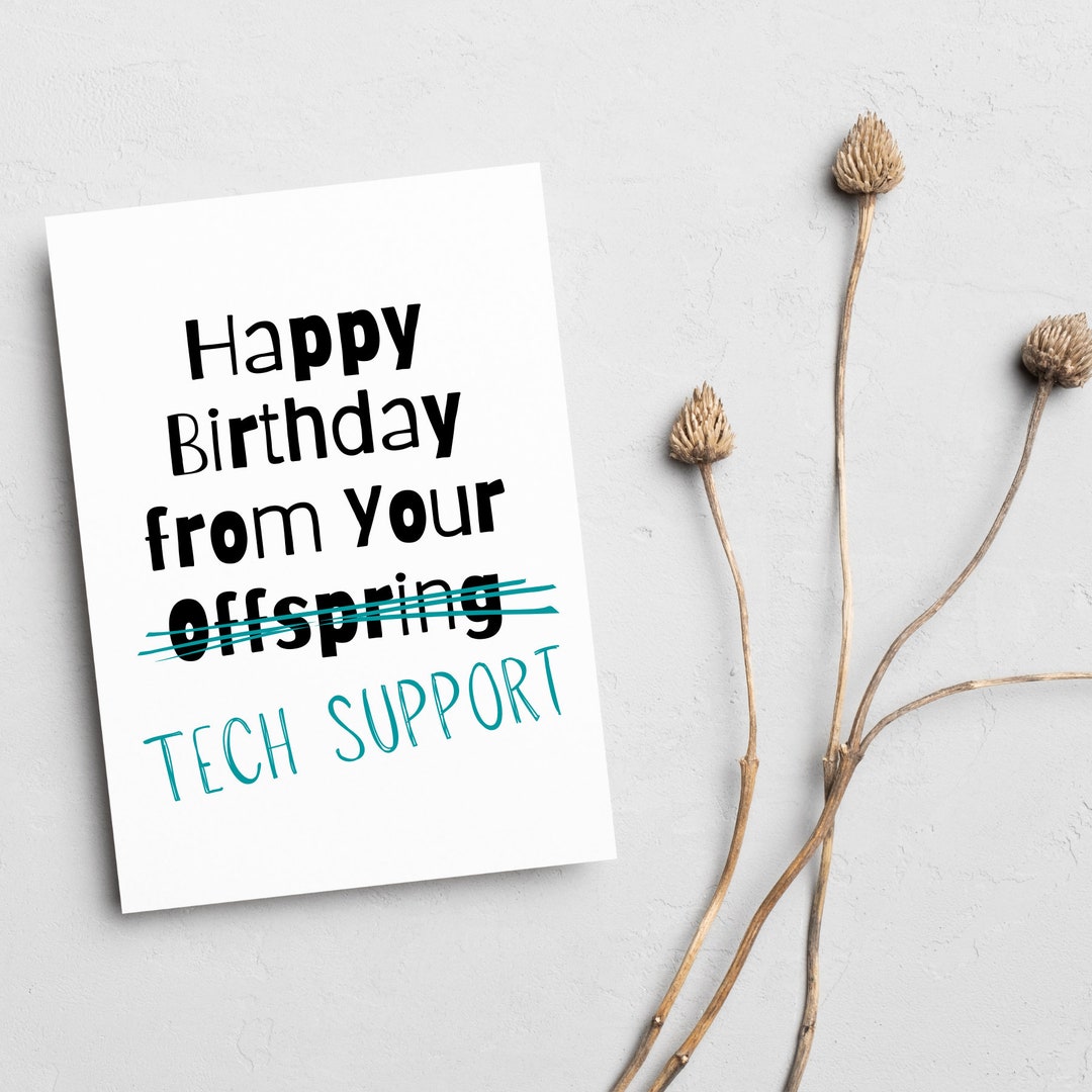 The 'tech Support' Happy Birthday Card - Etsy