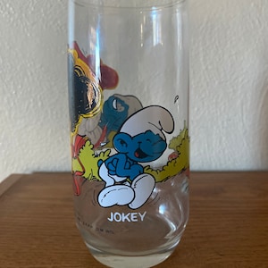 1980s Smurf Drinking Glass