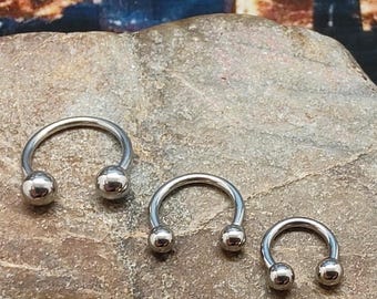 16g Horseshoe barbell, septum piercing, circular barbell, daith, helix, conch,
