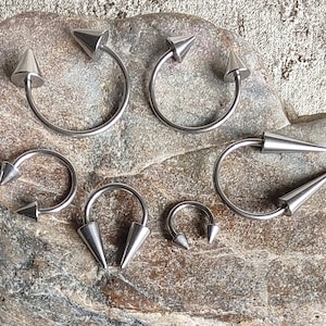 16g Bumper Pack Horse Shoe Barbell, Septum Ring, 16g septum, 6mm septum, septum piercing, septum, 8mm septum, 10mm septum, spiked septum
