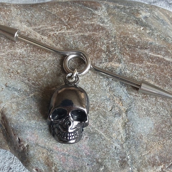 14g 38mm Spike Industrial Barbell, Industrial piercing, scaffold piercing, skull barbell, long spike barbell, industrial barbell