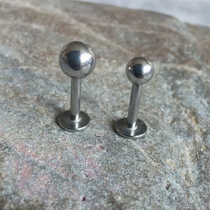 16g 6mm labret stud, labret barbell, ball top barbell, stud barbell, 3mm ball barbell, 4mm ball labret, short barbell, 6mm labret